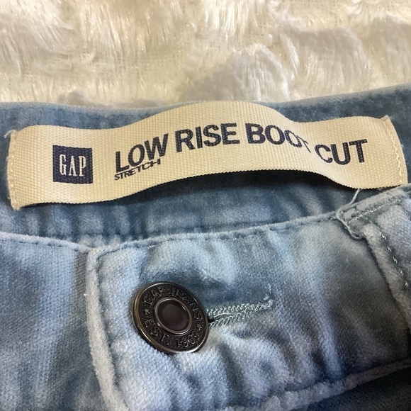 Gap Boot Cut Low Rise Pants Waist 29 Blue Velvety Velour Stretch - Picture 3 of 8
